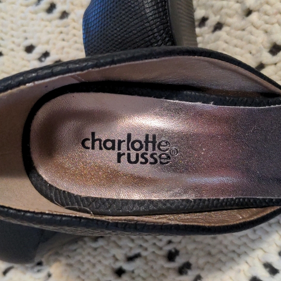 Black snakeskin heels size 8.5 Charlotte russe - Picture 2 of 6